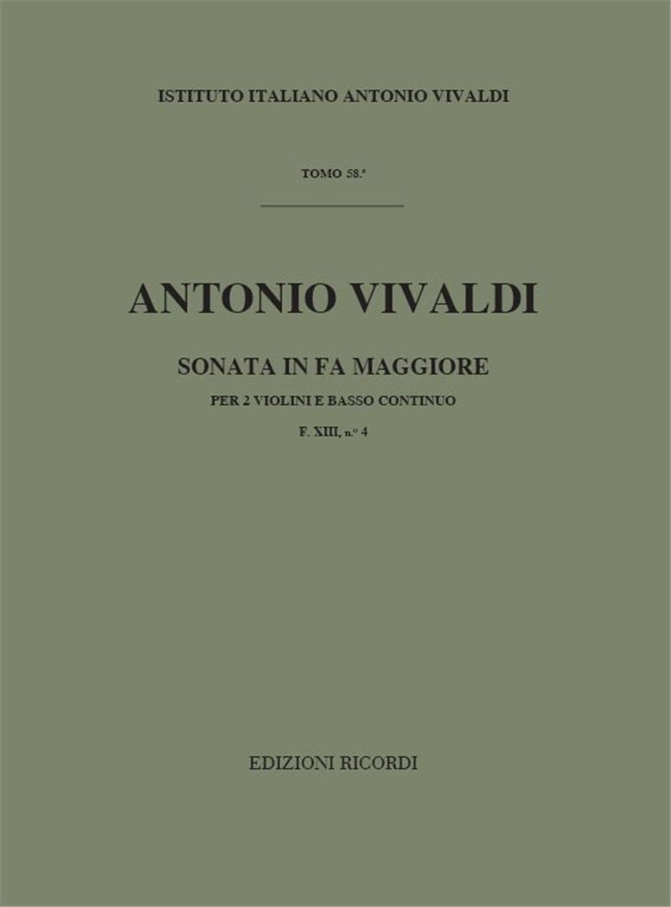 Sonate Per Vl. E B.C.: Per 2 Vl. In Fa Rv 70
